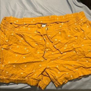 Old Navy Mustard Floral High Waist Shorts
